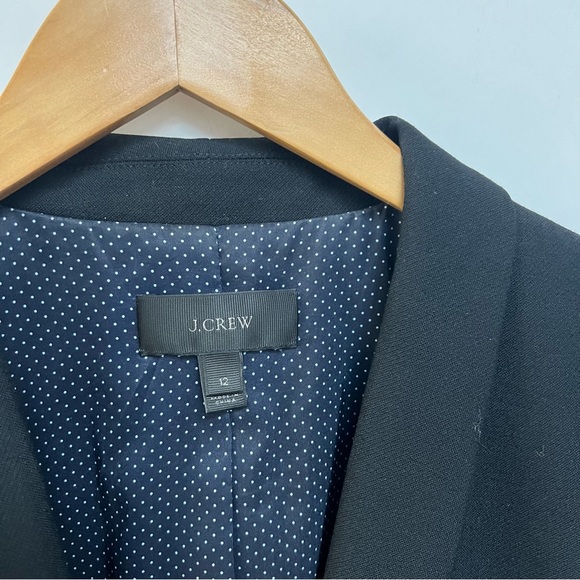 J. Crew Parke Tuxedo Blazer Jacket Black Single Button Classic Fit Size 12 $228 - Picture 6 of 11